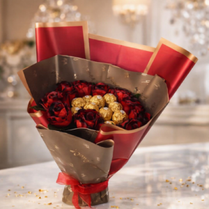 Valentine's Day Special - Quickee Golden Rose Indulgence Bouquet