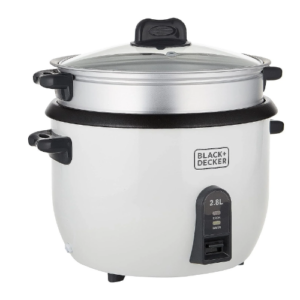 Black+Decker 2.8L Non-Stick Rice Cooker With Glass Lid – RC2850-B5