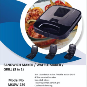 Mitshu 3 in 1 Sandwich Maker - MSGW229
