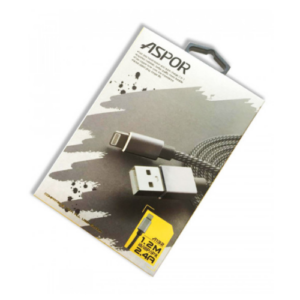 Aspor A132 Nylon Braided Metal Case Lightning Cable