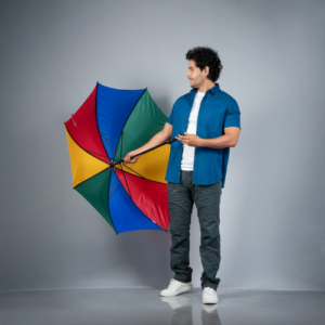 27″ Multi Colour Gents Umbrella – 2573